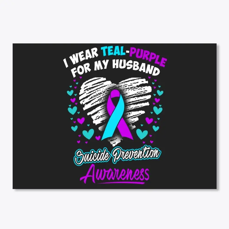 I Wear Teal Purple For My Husband