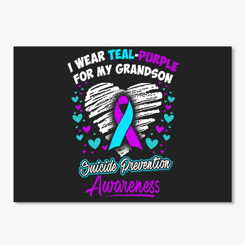 I Wear Teal Purple For My Grandson